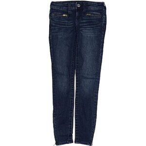 True Religion skinny  leg with zippers medium wash mid rise
